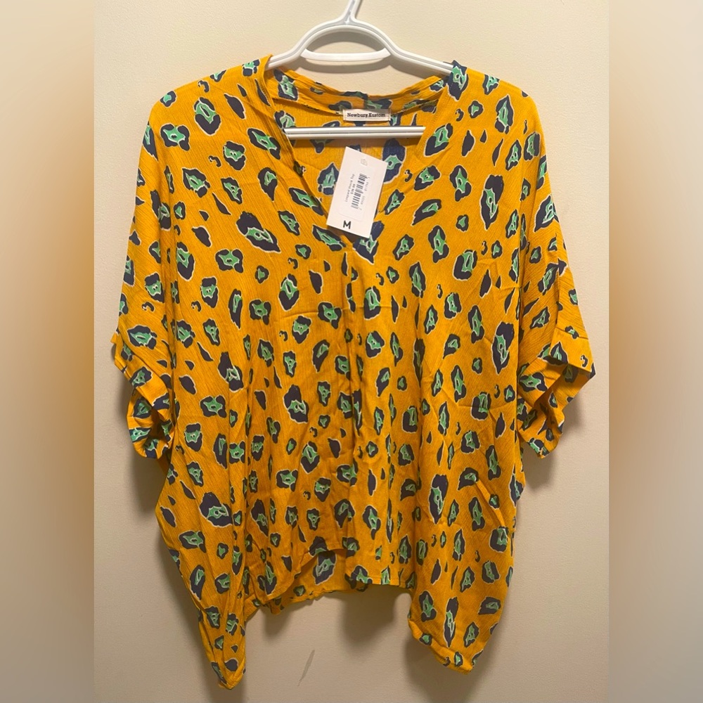 Leopard Vneck Top by Newbury Kustom.  Size medium.  NWT.